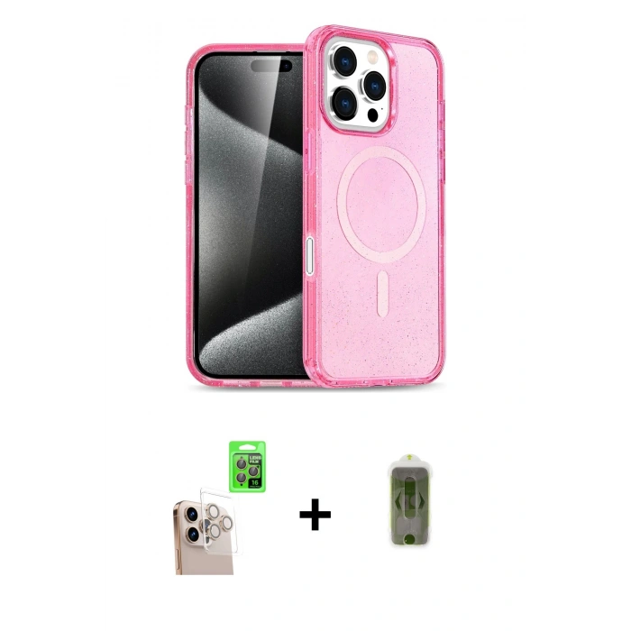 MARSİLYAN™- iPhone 16 Pro Max Kılıf Nova Asil Prime - Siyah Joko Magic 5D Hayalet Cam + Raze Metal Kamera Lens - NLGY