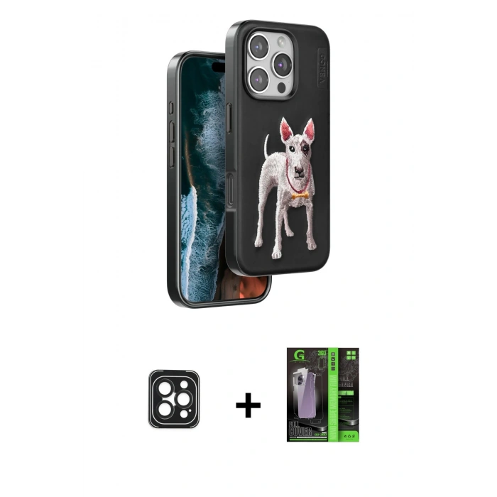 MARSİLYAN™- iPhone 16 Pro Max Kılıf Nova Form Koleksiyonu - Şeffaf 360 Full Body Arka Koruyucu + PVD Metal Kamera Lens - SH