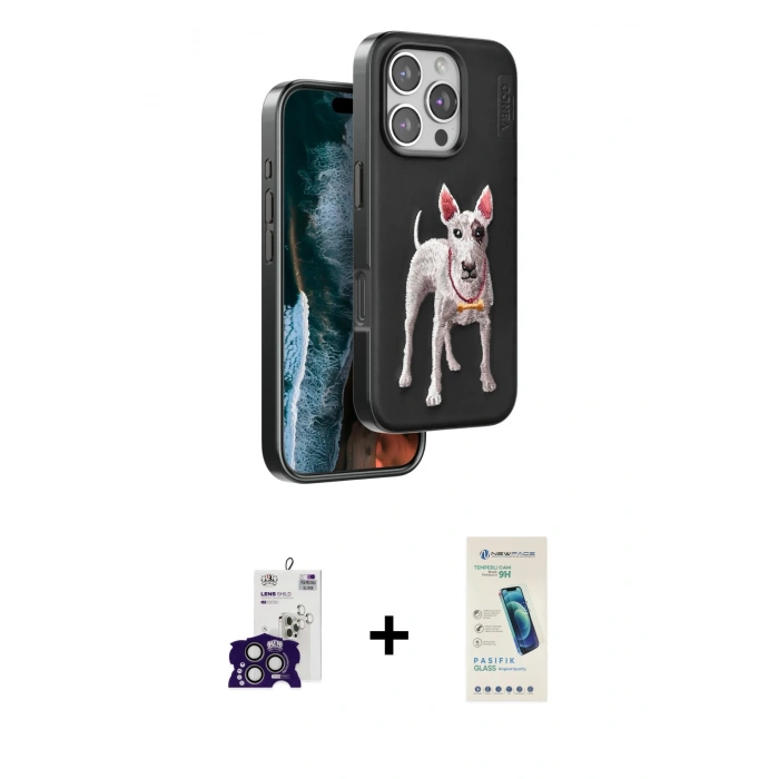 MARSİLYAN™- iPhone 16 Pro Max Kılıf Nova Form Koleksiyonu - Şeffaf Pasifik Cam Ekran Koruyucu + Bilvis Titan Kamera Lens - TMGI