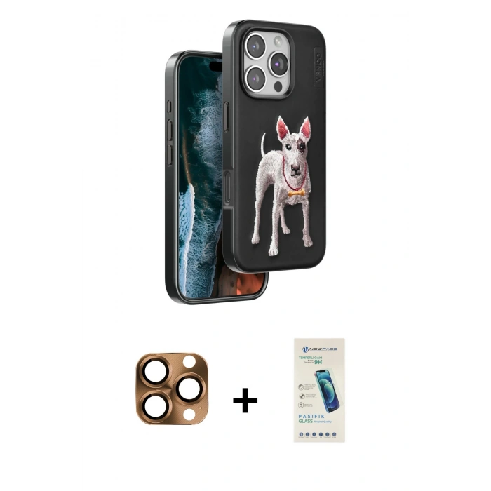 MARSİLYAN™- iPhone 16 Pro Max Kılıf Nova Form Koleksiyonu - Şeffaf Pasifik Cam Ekran Koruyucu + Pers Alüminyum Kamera Lens - CLTM