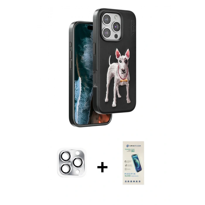 MARSİLYAN™- iPhone 16 Pro Max Kılıf Nova Form Koleksiyonu - Şeffaf Pasifik Cam Ekran Koruyucu + Pers Alüminyum Kamera Lens - GS