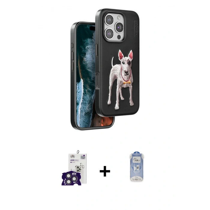 MARSİLYAN™- iPhone 16 Pro Max Kılıf Nova Form Koleksiyonu - Siyah Joko Magic 5D Cam + Titanyum Gri Bilvis Titan Kamera Lens