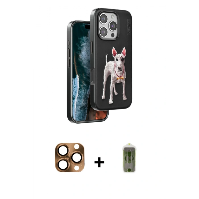 MARSİLYAN™- iPhone 16 Pro Max Kılıf Nova Form Koleksiyonu - Siyah Joko Magic 5D Hayalet Cam + Pers Alüminyum Kamera Lens - CLTM