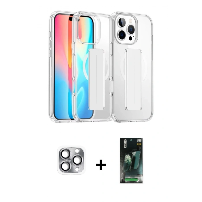 MARSİLYAN™- iPhone 16 Pro Max Kılıf Nova Işık Koleksiyonu - Siyah 360 Mat Full Body Arka Koruyucu + Pers Alüminyum Kamera Lens - GI