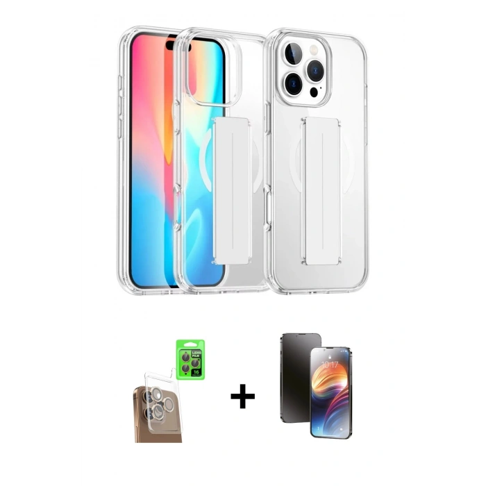 MARSİLYAN™- iPhone 16 Pro Max Kılıf Nova Işık Koleksiyonu - Siyah 3D Antistatik Mat Seramik Nano Ekran Koruyucu + Raze Metal Kamera Lens - CLTM