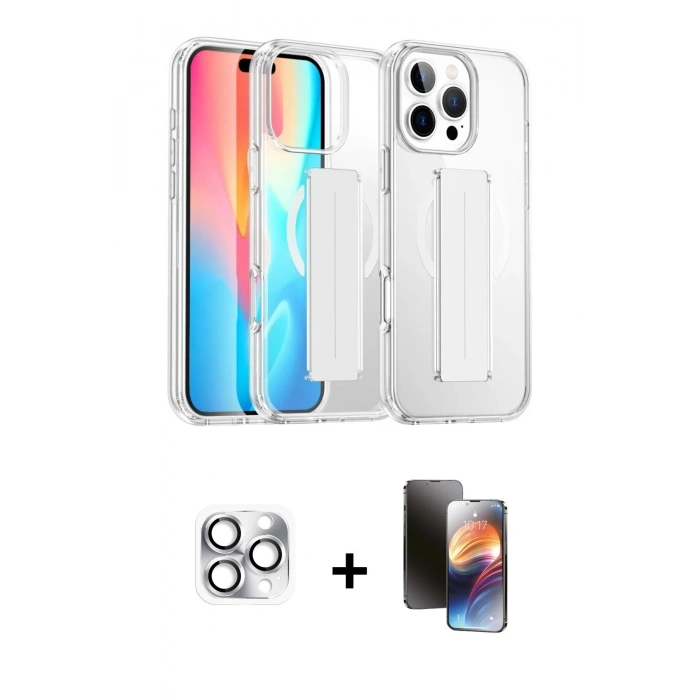 MARSİLYAN™- iPhone 16 Pro Max Kılıf Nova Işık Koleksiyonu - Siyah 3D Antistatik Mat Seramik Nano Ekran Koruyucu + Pers Alüminyum Kamera Lens - GS