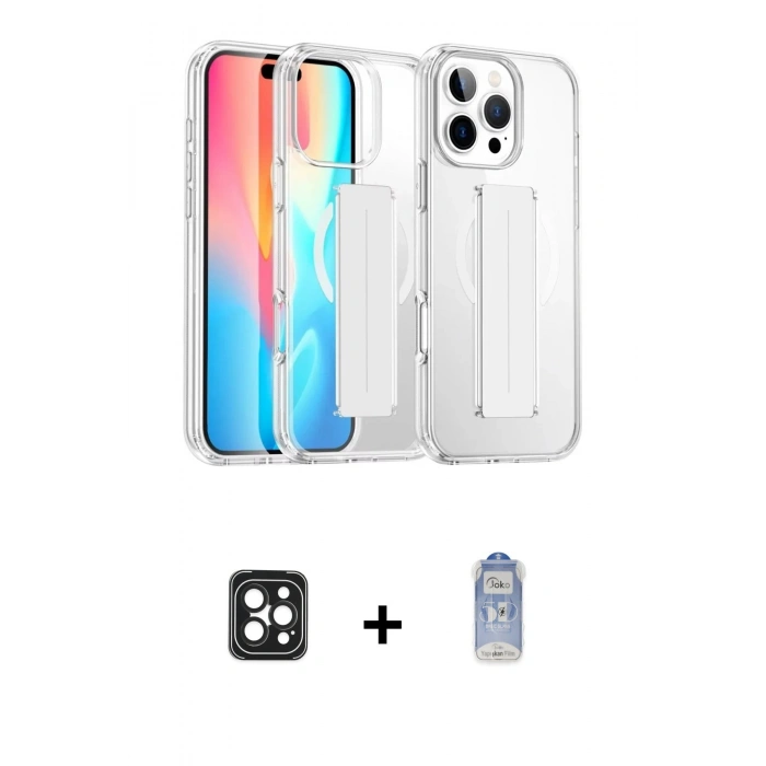 MARSİLYAN™- iPhone 16 Pro Max Kılıf Nova Işık Koleksiyonu - Siyah Joko Magic 5D Cam + PVD Metal Kamera Lens - SH