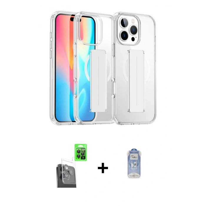 MARSİLYAN™- iPhone 16 Pro Max Kılıf Nova Işık Koleksiyonu - Siyah Joko Magic 5D Cam + Siyah Raze Metal Kamera Lens