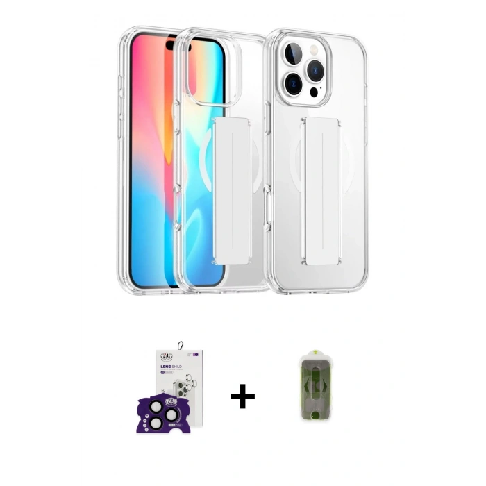 MARSİLYAN™- iPhone 16 Pro Max Kılıf Nova Işık Koleksiyonu - Siyah Joko Magic 5D Hayalet Cam + Bilvis Titan Kamera Lens - SH