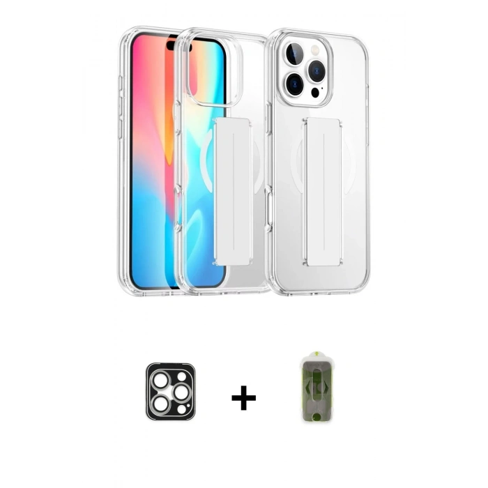 MARSİLYAN™- iPhone 16 Pro Max Kılıf Nova Işık Koleksiyonu - Siyah Joko Magic 5D Hayalet Cam + PVD Metal Kamera Lens - GS