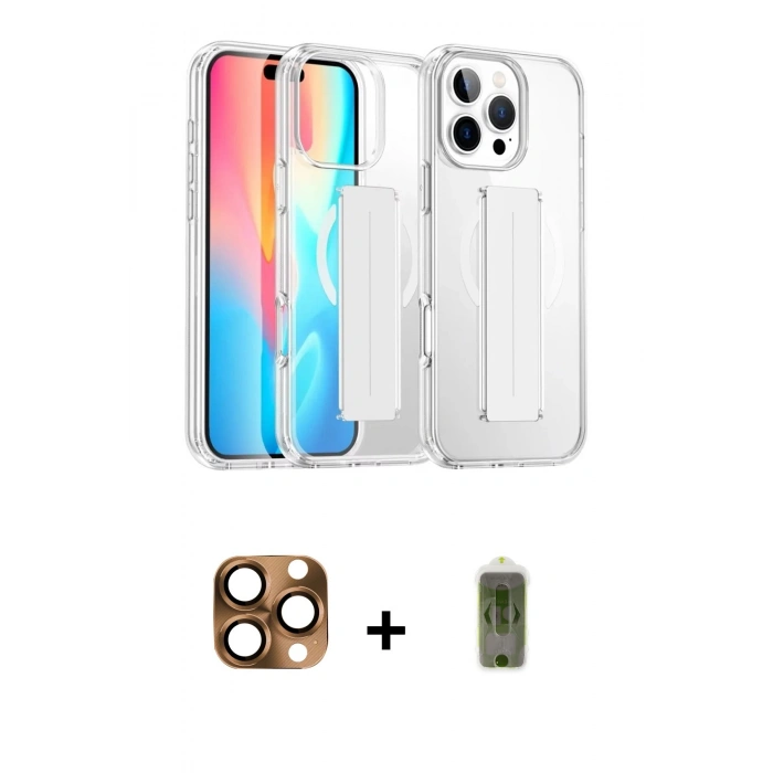 MARSİLYAN™- iPhone 16 Pro Max Kılıf Nova Işık Koleksiyonu - Siyah Joko Magic 5D Hayalet Cam + Pers Alüminyum Kamera Lens - CLTM