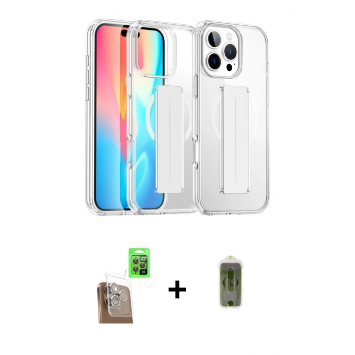 MARSİLYAN™- iPhone 16 Pro Max Kılıf Nova Işık Koleksiyonu - Siyah Joko Magic 5D Hayalet Cam + Raze Metal Kamera Lens - CLTM