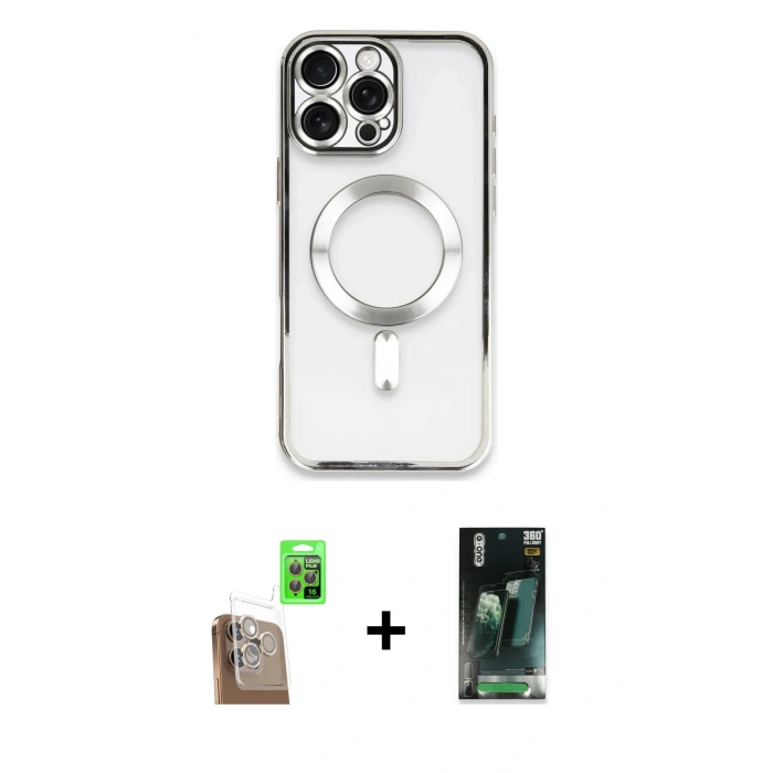 MARSİLYAN™- iPhone 16 Pro Max Kılıf Nova Işık Özel Seri - Siyah 360 Mat Full Body Arka Koruyucu + Raze Metal Kamera Lens - CLTM
