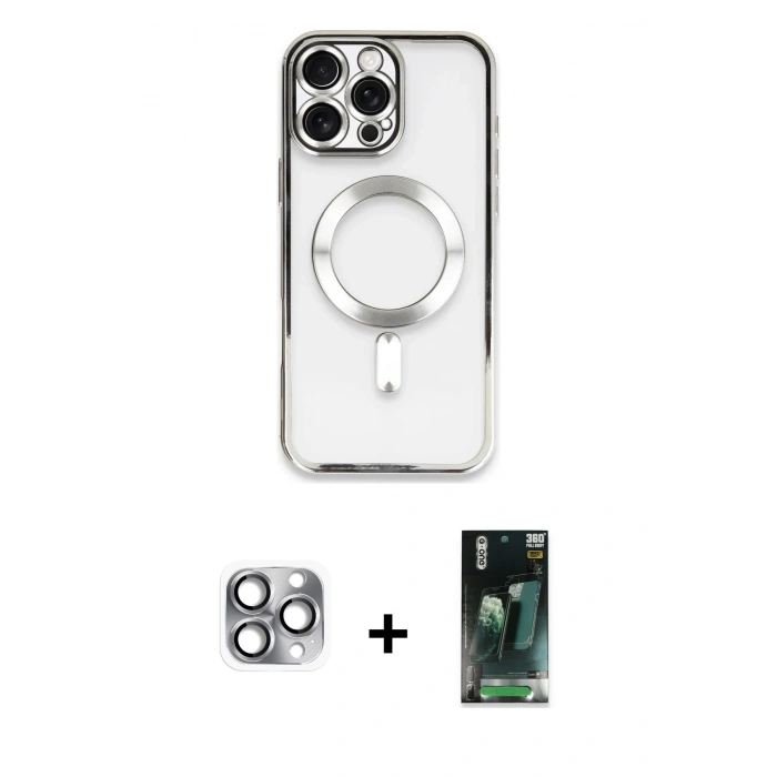 MARSİLYAN™- iPhone 16 Pro Max Kılıf Nova Işık Özel Seri - Siyah 360 Mat Full Body Arka Koruyucu + Pers Alüminyum Kamera Lens - GI