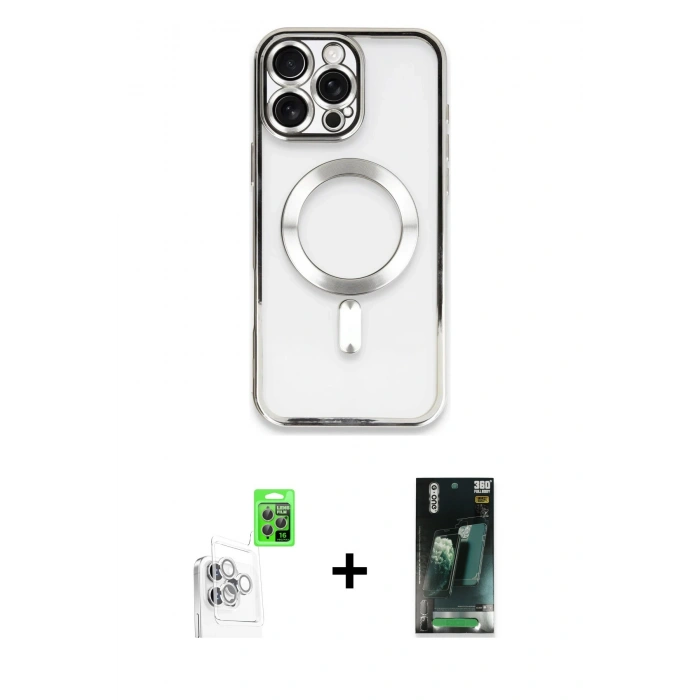 MARSİLYAN™- iPhone 16 Pro Max Kılıf Nova Işık Özel Seri - Siyah 360 Mat Full Body Arka Koruyucu + Raze Metal Kamera Lens - BZ