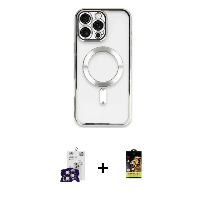 MARSİLYAN™- iPhone 16 Pro Max Kılıf Nova Işık Özel Seri - Siyah Buffer Cam Ekran Koruyucu + Bilvis Titan Kamera Lens - TMGI