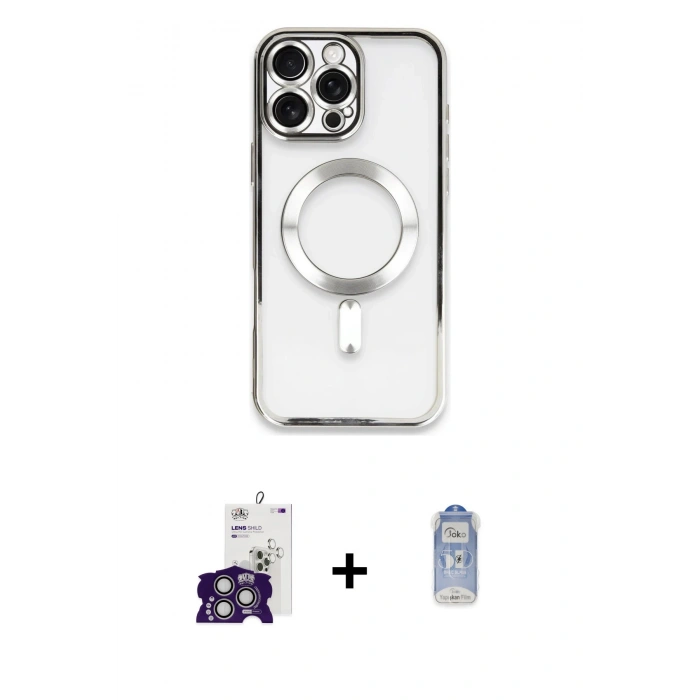 MARSİLYAN™- iPhone 16 Pro Max Kılıf Nova Işık Özel Seri - Siyah Joko Magic 5D Cam + Bilvis Titan Kamera Lens - GS