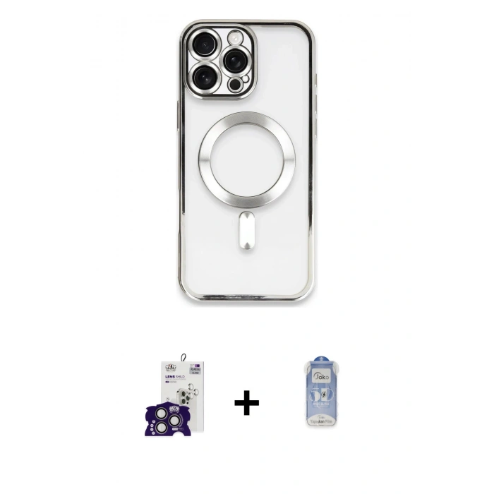 MARSİLYAN™- iPhone 16 Pro Max Kılıf Nova Işık Özel Seri - Siyah Joko Magic 5D Cam + Bilvis Titan Kamera Lens - TMGI