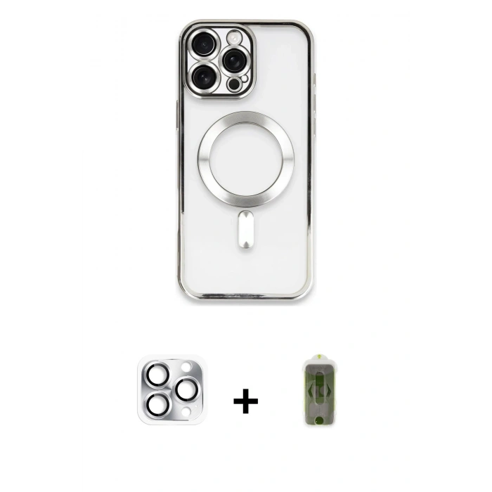 MARSİLYAN™- iPhone 16 Pro Max Kılıf Nova Işık Özel Seri - Siyah Joko Magic 5D Hayalet Cam + Pers Alüminyum Kamera Lens - GS