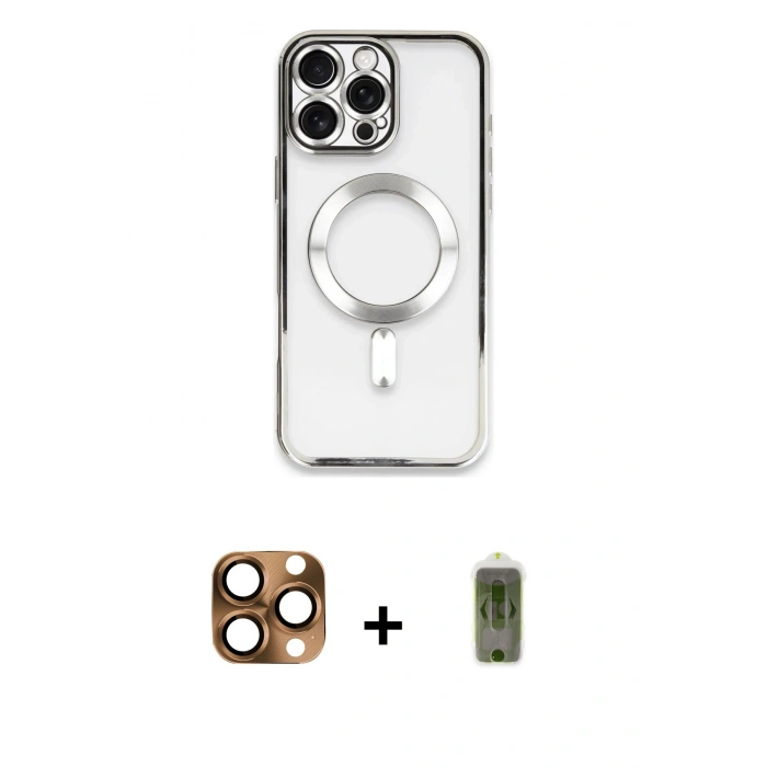 MARSİLYAN™- iPhone 16 Pro Max Kılıf Nova Işık Özel Seri - Siyah Joko Magic 5D Hayalet Cam + Pers Alüminyum Kamera Lens - CLTM