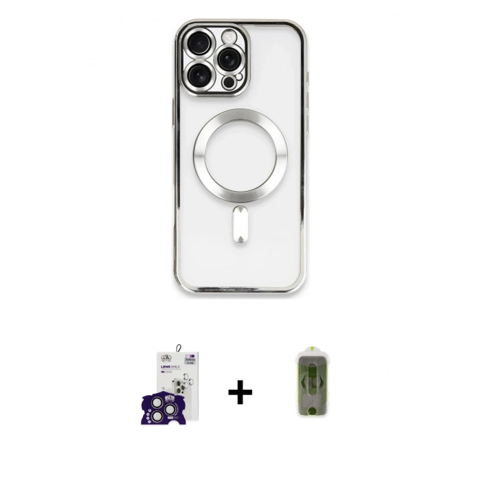 MARSİLYAN™- iPhone 16 Pro Max Kılıf Nova Işık Özel Seri - Siyah Joko Magic 5D Hayalet Cam + Bilvis Titan Kamera Lens - TMGI