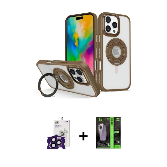 MARSİLYAN™- iPhone 16 Pro Max Kılıf Nova Minimal Serisi - Şeffaf 360 Full Body Arka Koruyucu + Bilvis Titan Kamera Lens - SH