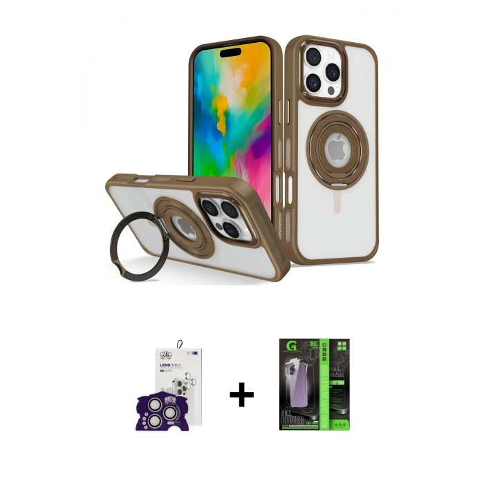 MARSİLYAN™- iPhone 16 Pro Max Kılıf Nova Minimal Serisi - Şeffaf 360 Full Body Arka Koruyucu + Gümüş Bilvis Titan Kamera Lens