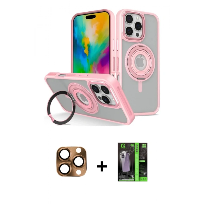 MARSİLYAN™- iPhone 16 Pro Max Kılıf Nova Minimal Serisi - Şeffaf 360 Full Body Arka Koruyucu + Pers Alüminyum Kamera Lens - CLTM