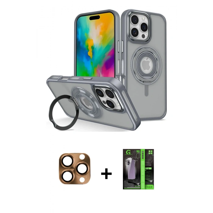 MARSİLYAN™- iPhone 16 Pro Max Kılıf Nova Minimal Serisi - Şeffaf 360 Full Body Arka Koruyucu + Pers Alüminyum Kamera Lens - CLTM