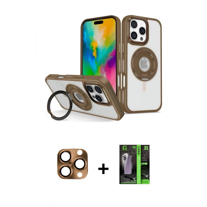 MARSİLYAN™- iPhone 16 Pro Max Kılıf Nova Minimal Serisi - Şeffaf 360 Full Body Arka Koruyucu + Pers Alüminyum Kamera Lens - CLTM