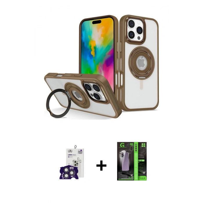 MARSİLYAN™- iPhone 16 Pro Max Kılıf Nova Minimal Serisi - Şeffaf 360 Full Body Arka Koruyucu + Bilvis Titan Kamera Lens - TMGI