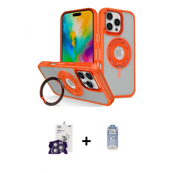 MARSİLYAN™- iPhone 16 Pro Max Kılıf Nova Minimal Serisi - Siyah Joko Magic 5D Cam + Bilvis Titan Kamera Lens - GS