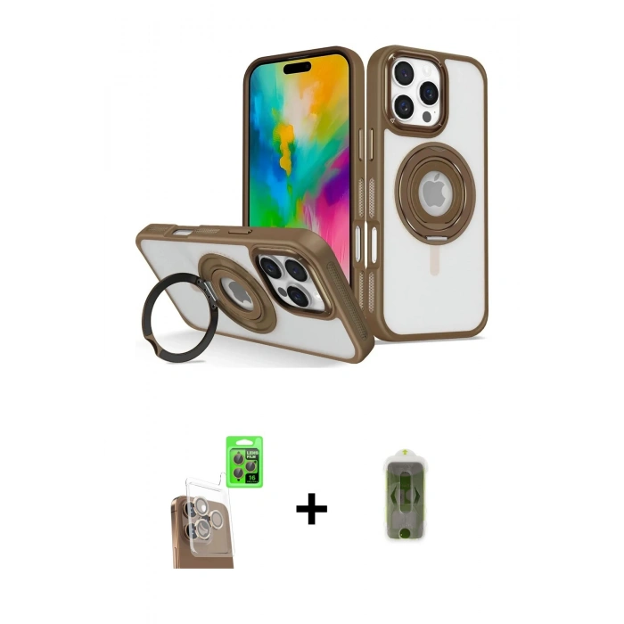 MARSİLYAN™- iPhone 16 Pro Max Kılıf Nova Minimal Serisi - Siyah Joko Magic 5D Hayalet Cam + Raze Metal Kamera Lens - CLTM
