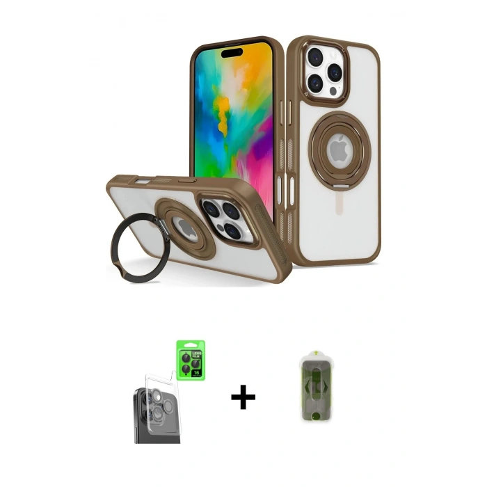 MARSİLYAN™- iPhone 16 Pro Max Kılıf Nova Minimal Serisi - Siyah Joko Magic 5D Hayalet Cam + Raze Metal Kamera Lens - SH