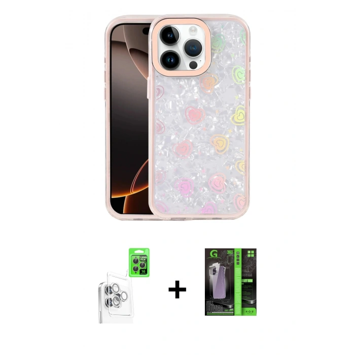 MARSİLYAN™- iPhone 16 Pro Max Kılıf Odak Prime - Şeffaf 360 Full Body Arka Koruyucu + Raze Metal Kamera Lens - BZ