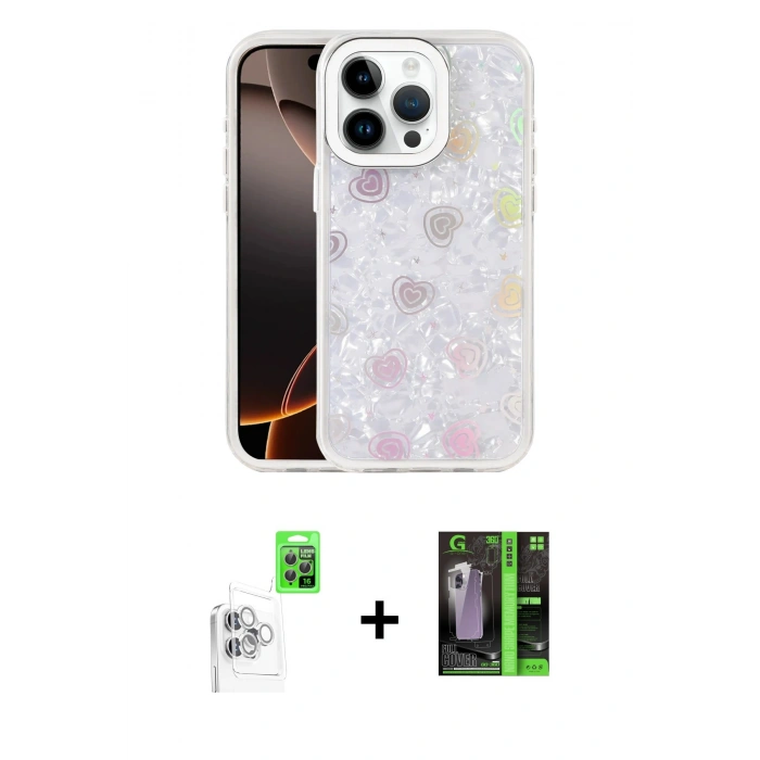 MARSİLYAN™- iPhone 16 Pro Max Kılıf Odak Prime - Şeffaf 360 Full Body Arka Koruyucu + Raze Metal Kamera Lens - BZ