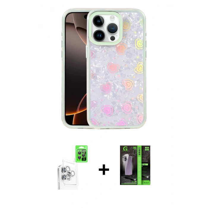 MARSİLYAN™- iPhone 16 Pro Max Kılıf Odak Prime - Şeffaf 360 Full Body Arka Koruyucu + Raze Metal Kamera Lens - BZ