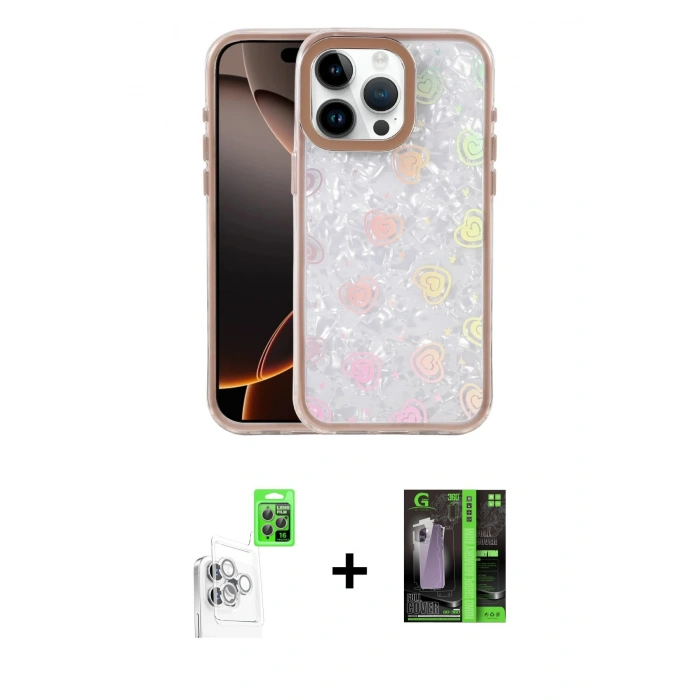 MARSİLYAN™- iPhone 16 Pro Max Kılıf Odak Prime - Şeffaf 360 Full Body Arka Koruyucu + Raze Metal Kamera Lens - BZ