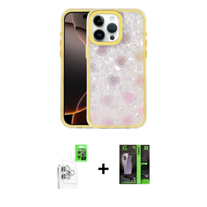 MARSİLYAN™- iPhone 16 Pro Max Kılıf Odak Prime - Şeffaf 360 Full Body Arka Koruyucu + Raze Metal Kamera Lens - BZ