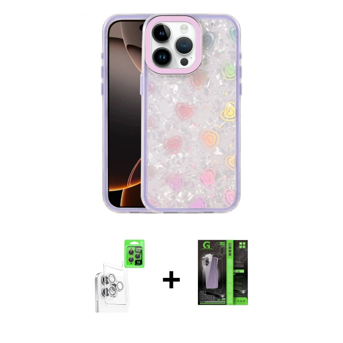 MARSİLYAN™- iPhone 16 Pro Max Kılıf Odak Prime - Şeffaf 360 Full Body Arka Koruyucu + Raze Metal Kamera Lens - BZ