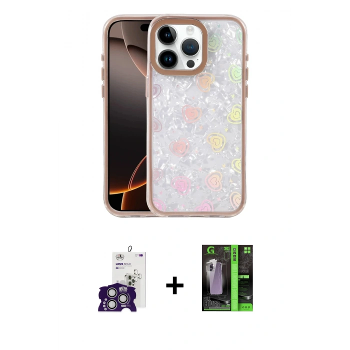 MARSİLYAN™- iPhone 16 Pro Max Kılıf Odak Prime - Şeffaf 360 Full Body Arka Koruyucu + Bilvis Titan Kamera Lens - GS