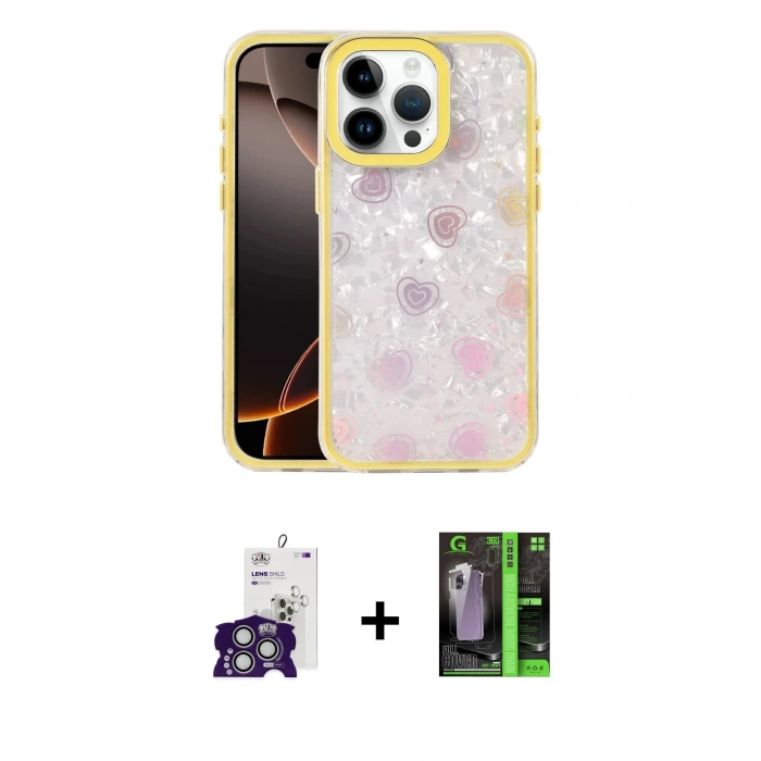 MARSİLYAN™- iPhone 16 Pro Max Kılıf Odak Prime - Şeffaf 360 Full Body Arka Koruyucu + Bilvis Titan Kamera Lens - GS