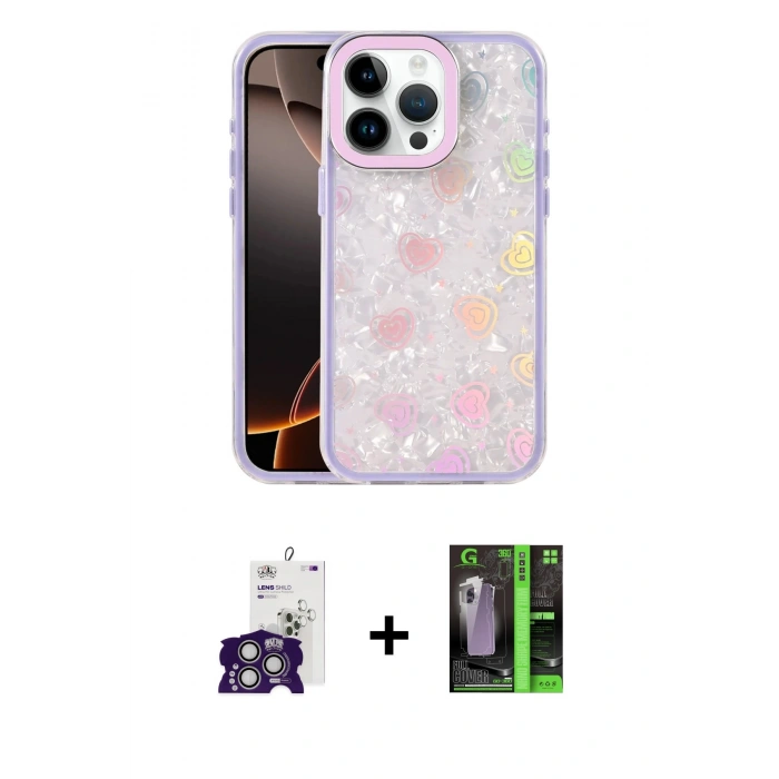MARSİLYAN™- iPhone 16 Pro Max Kılıf Odak Prime - Şeffaf 360 Full Body Arka Koruyucu + Bilvis Titan Kamera Lens - GS