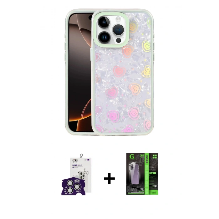 MARSİLYAN™- iPhone 16 Pro Max Kılıf Odak Prime - Şeffaf 360 Full Body Arka Koruyucu + Bilvis Titan Kamera Lens - GS