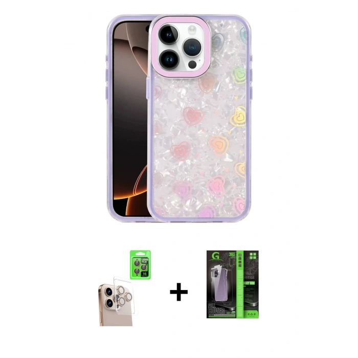 MARSİLYAN™- iPhone 16 Pro Max Kılıf Odak Prime - Şeffaf 360 Full Body Arka Koruyucu + Raze Metal Kamera Lens - NLGY