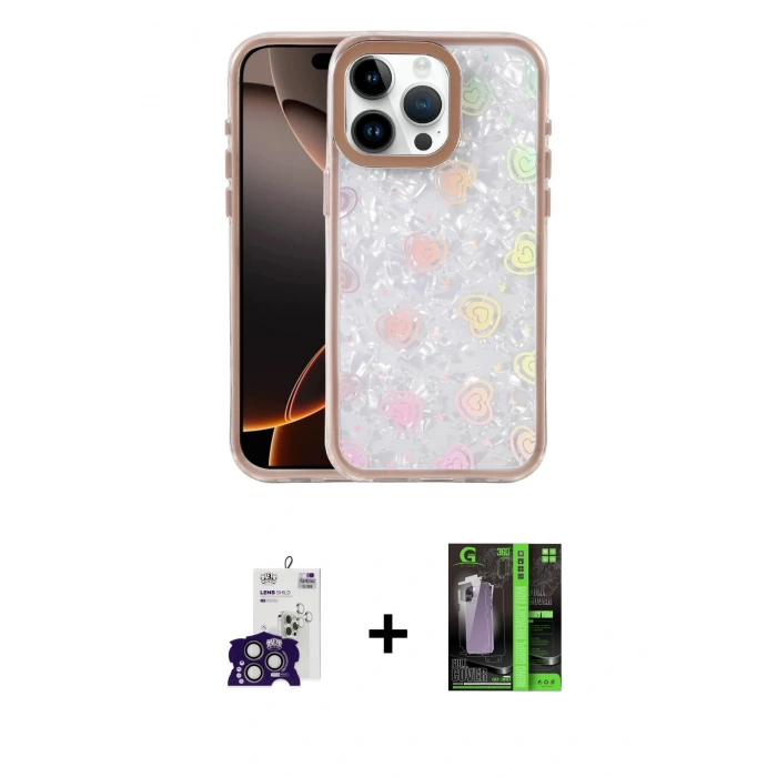 MARSİLYAN™- iPhone 16 Pro Max Kılıf Odak Prime - Şeffaf 360 Full Body Arka Koruyucu + Bilvis Titan Kamera Lens - TMGI