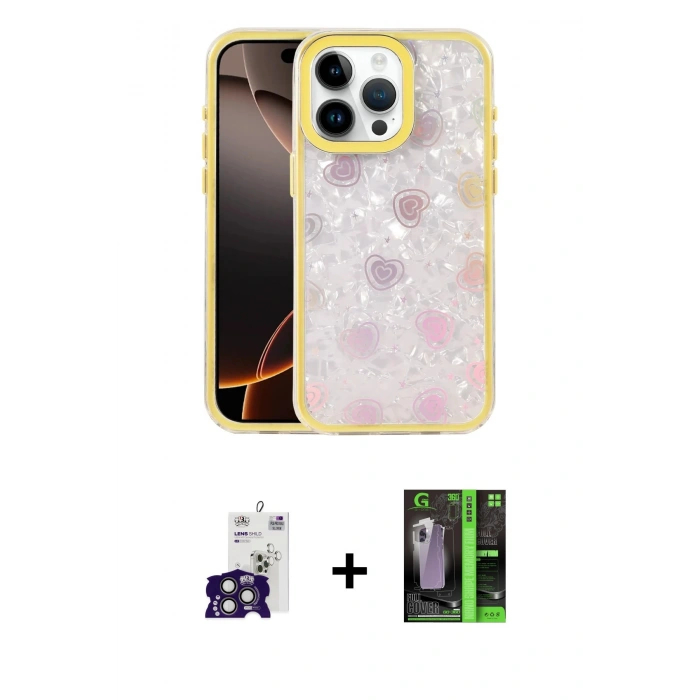 MARSİLYAN™- iPhone 16 Pro Max Kılıf Odak Prime - Şeffaf 360 Full Body Arka Koruyucu + Bilvis Titan Kamera Lens - TMGI