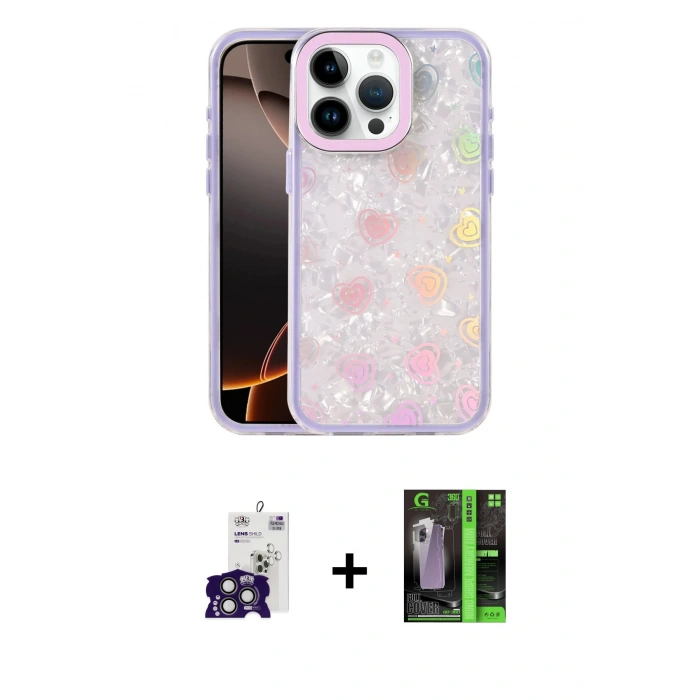 MARSİLYAN™- iPhone 16 Pro Max Kılıf Odak Prime - Şeffaf 360 Full Body Arka Koruyucu + Bilvis Titan Kamera Lens - TMGI