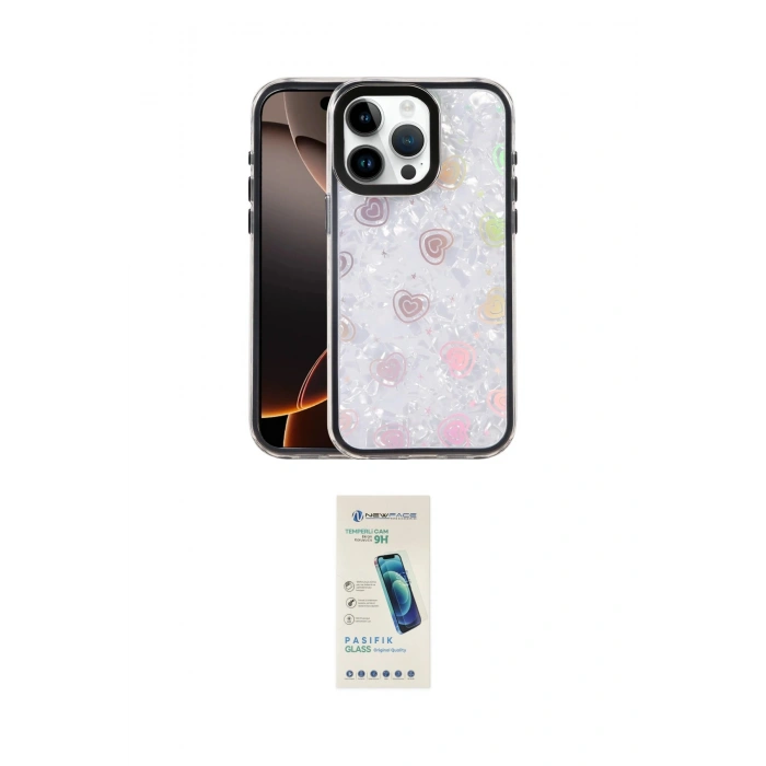 MARSİLYAN™- iPhone 16 Pro Max Kılıf Odak Prime - Şeffaf Pasifik Cam Ekran Koruyucu