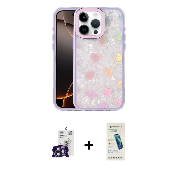 MARSİLYAN™- iPhone 16 Pro Max Kılıf Odak Prime - Şeffaf Pasifik Cam Ekran Koruyucu + Bilvis Titan Kamera Lens - TMGI
